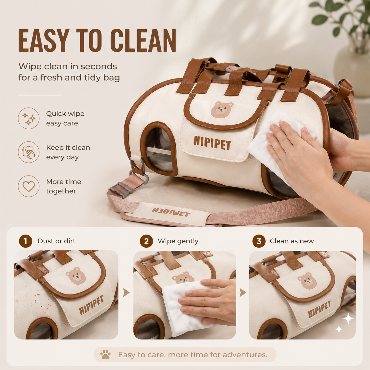 Portable Pet Travel Bag with Storage Pocket 1