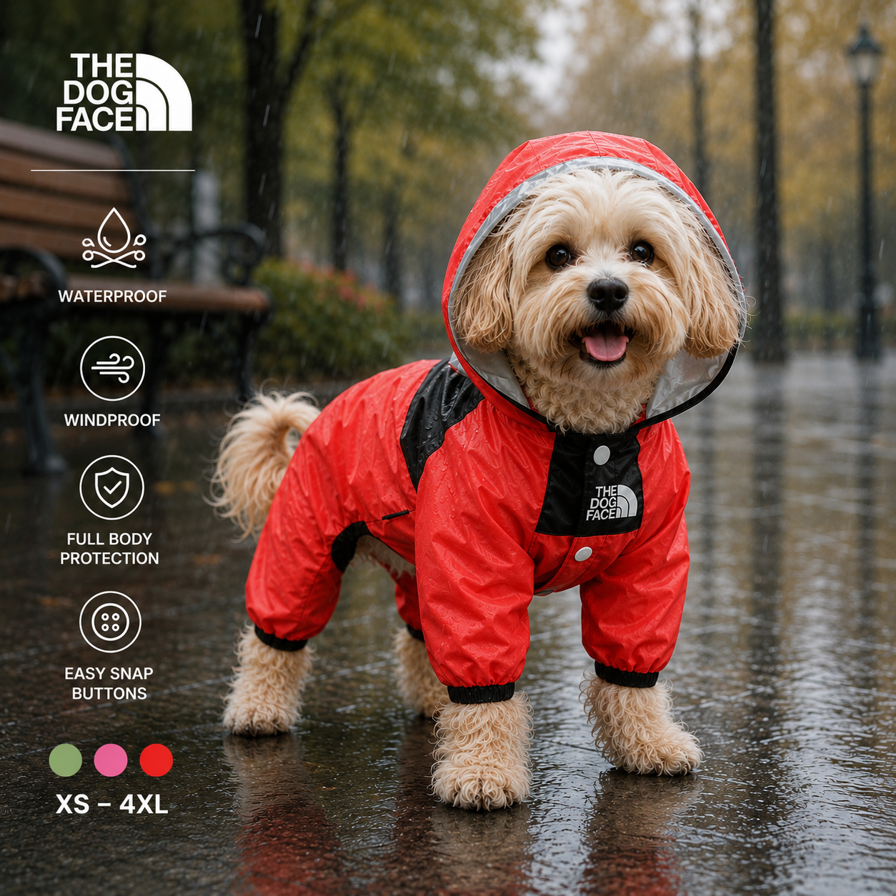 Lightweight Waterproof Dog Raincoat