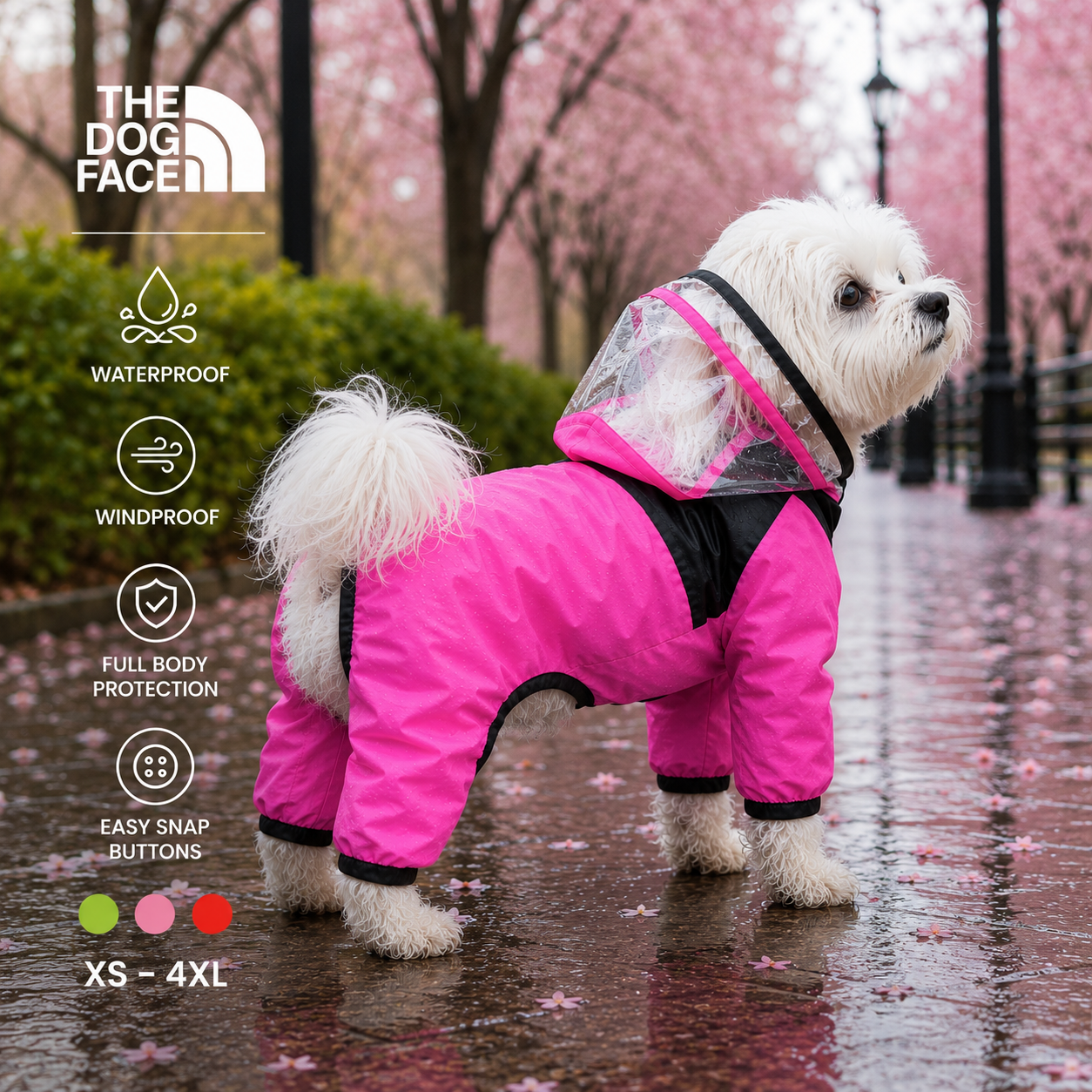 Lightweight Waterproof Dog Raincoat