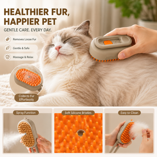 3-in-1 Electric Pet Grooming Brush