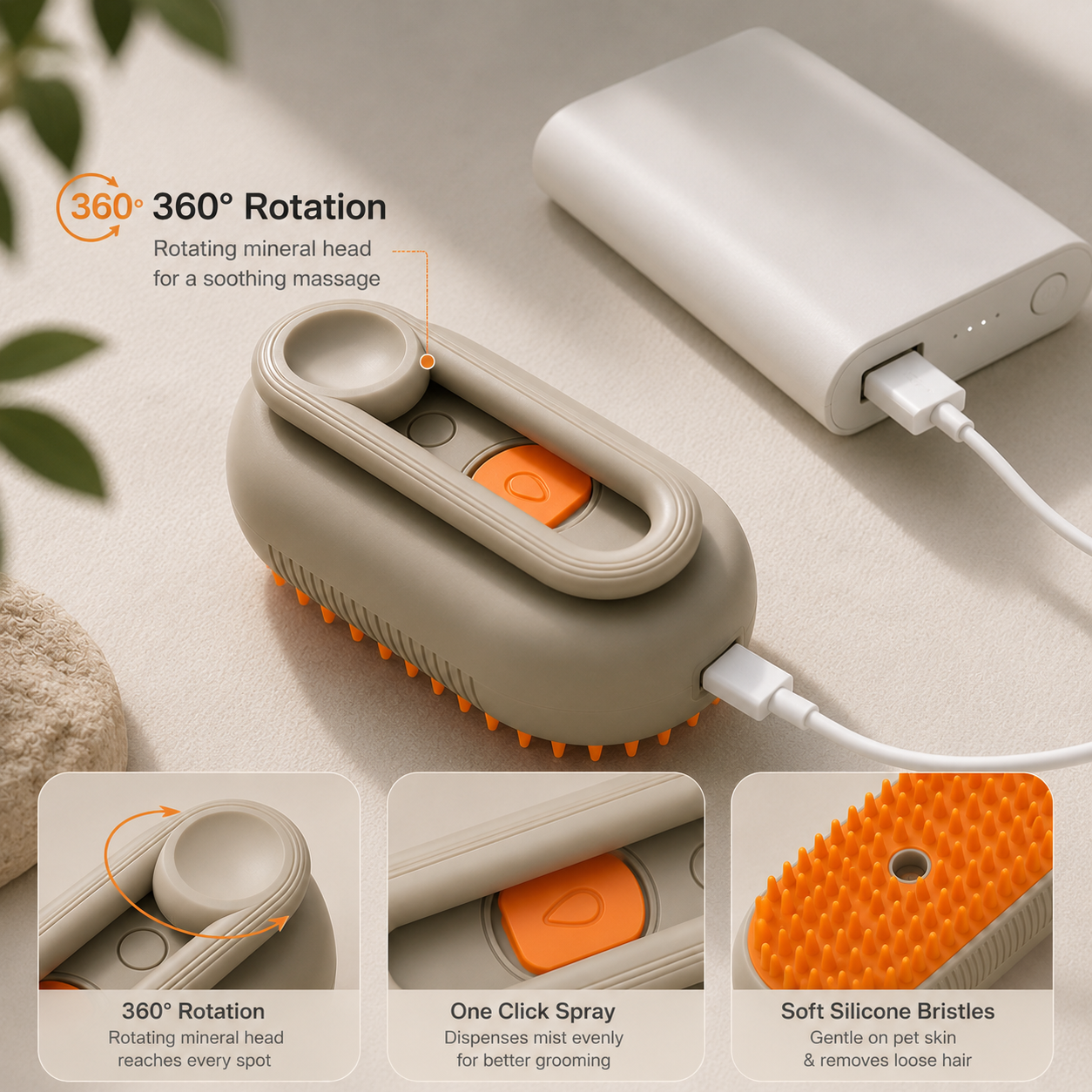 3-in-1 Electric Pet Grooming Brush