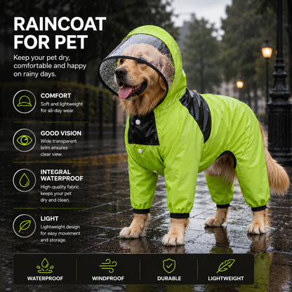 Lightweight Waterproof Dog Raincoat