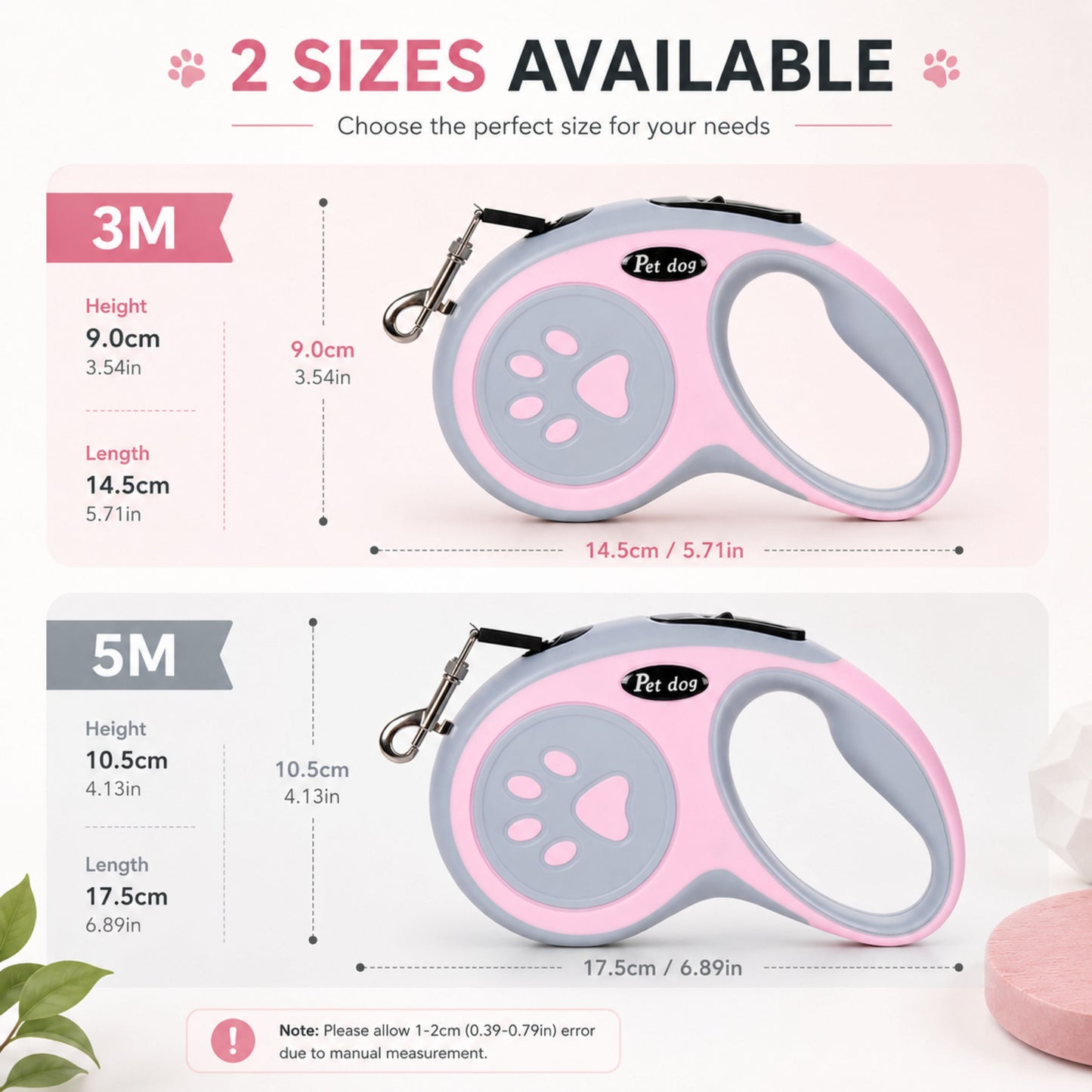 Retractable Dog Leash – 4 Colors